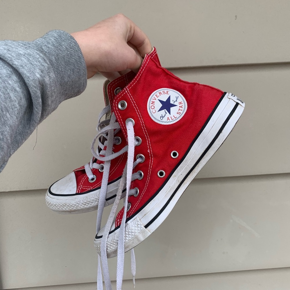 ‼️PRICE FIRM‼️Red High-Top Converse